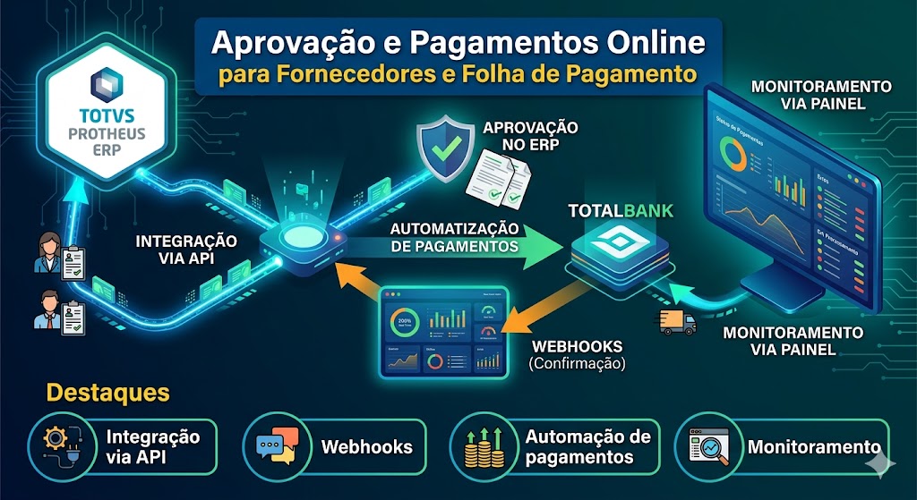 Projeto de aprovação e pagamentos online para fornecedores e folha de pagamento
